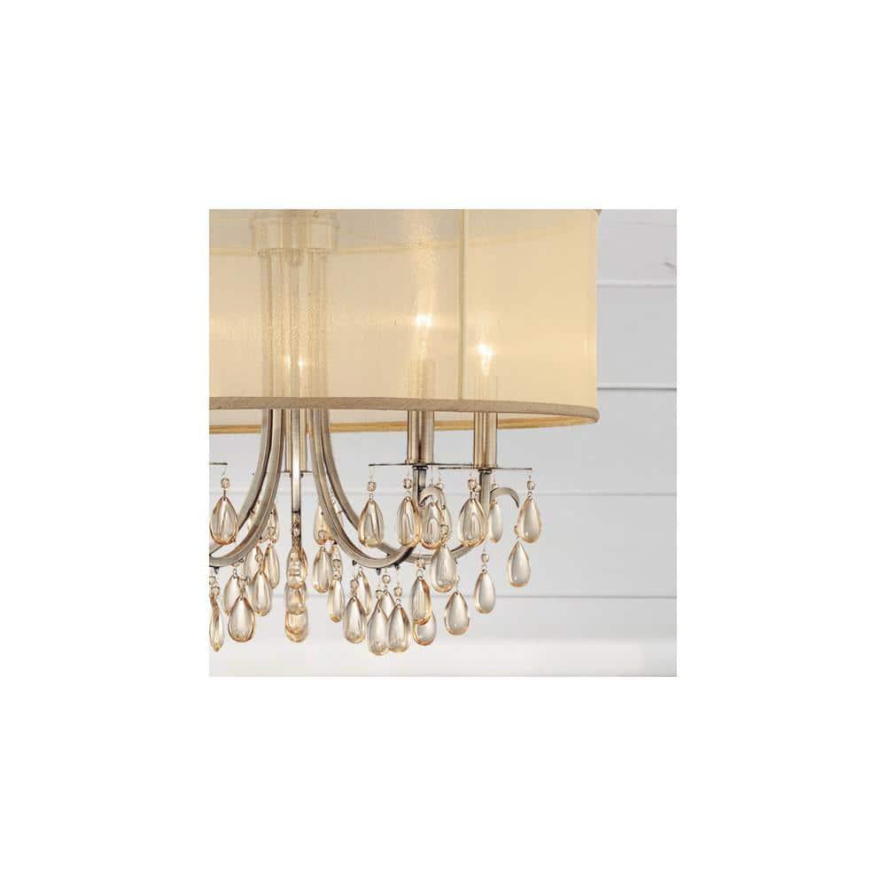 5625-AB-Crystorama Lighting-Hampton - Five Light Chandelier in Minimalist Style - 24 Inches Wide by 23 Inches High-Antique Brass Finish