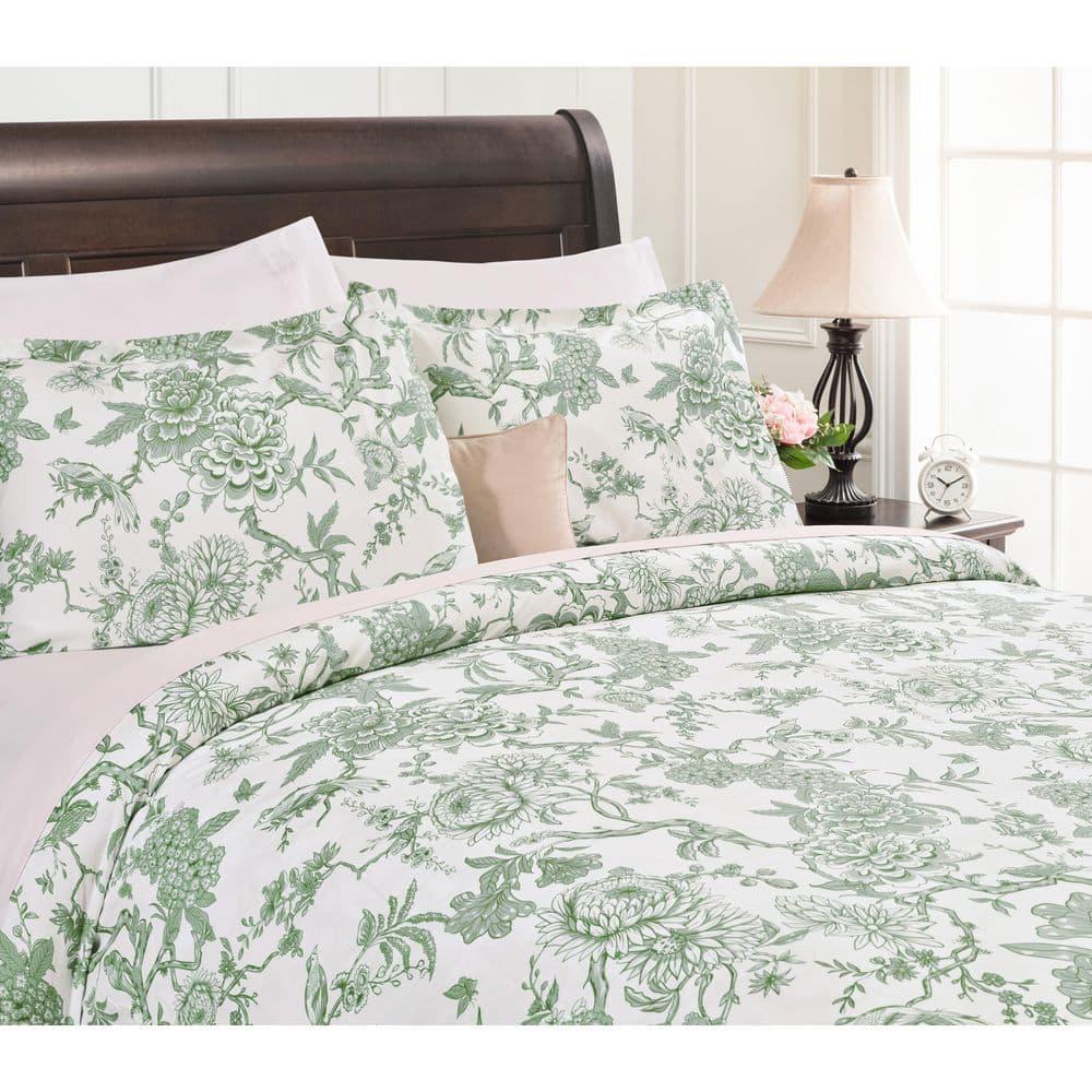 Chanasya Chanasya Antique Toile Double Brushed Microfiber Duvet Cover Set