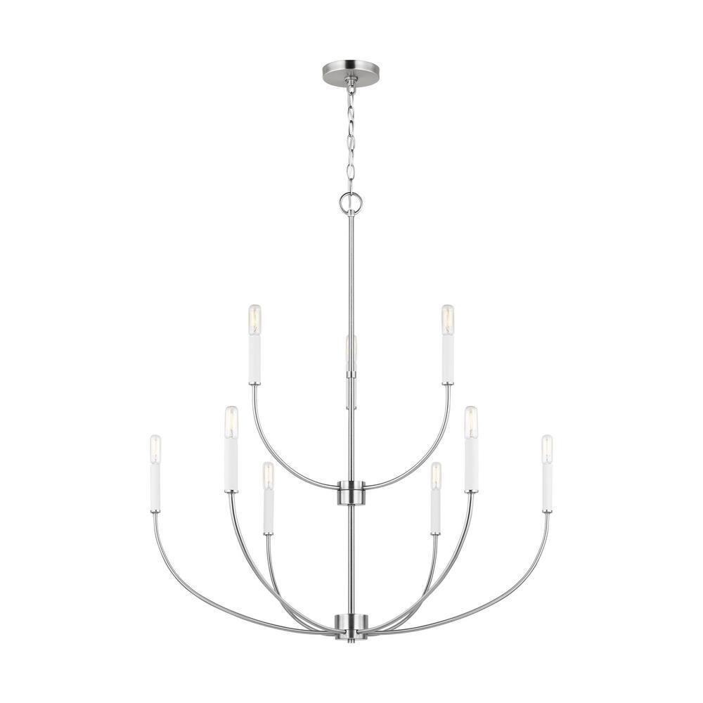 Greenwich Modern 9-Light Brushed Nickel Incandescent Chandelier