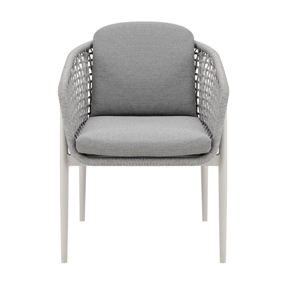 Rhodes Outdoor Patio Dining Chair in Aluminum Set of 2