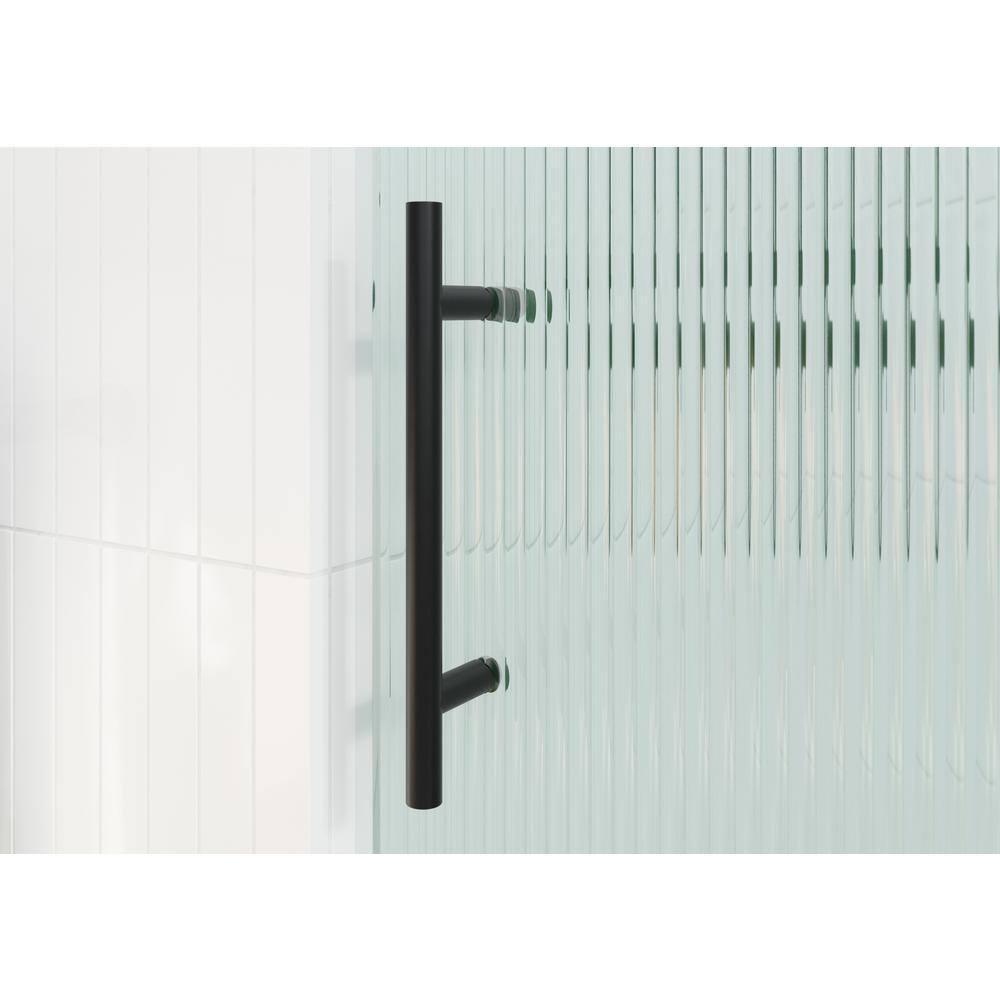 Galaxy 56 - 60 in. x 60 in. Fully Frameless Fluted Sliding Bathtub Door