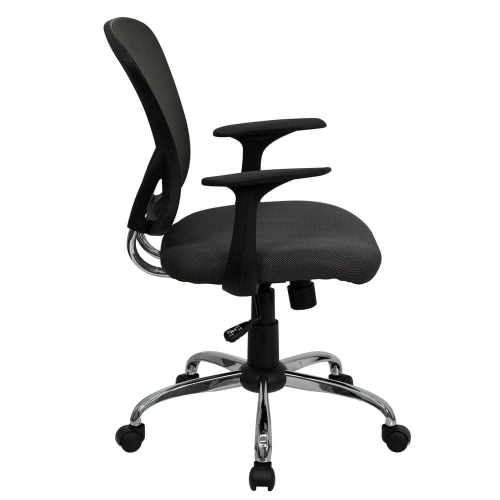 Flash Furniture Mid-Back Mesh Swivel Task Office Chair with Chrome Base and Arms