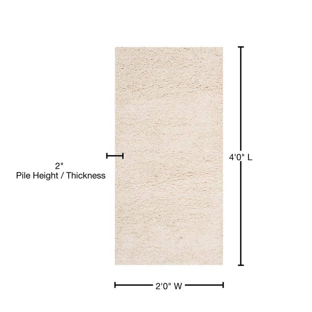 Milan Shag SG180 Power Loomed Indoor Accent Rug - Ivory - 2'x4' - Safavieh