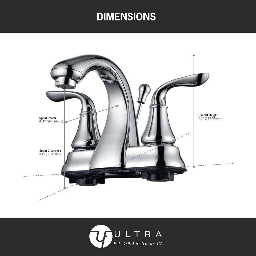 Centerset Bathroom Faucet with Drain Assembly