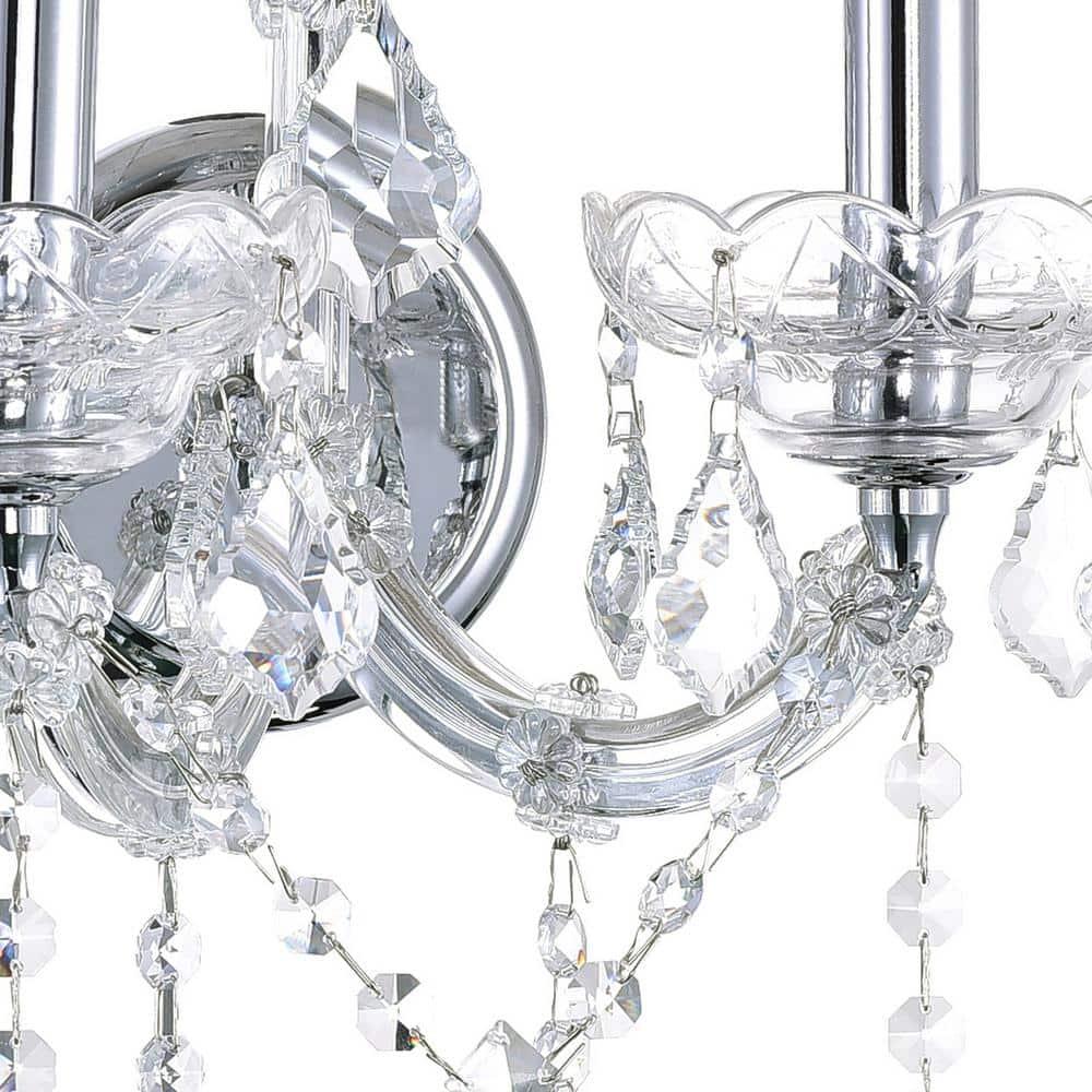 CWI Lighting Maria Theresa 2 Light Traditional Metal Wall Sconce in Chrome