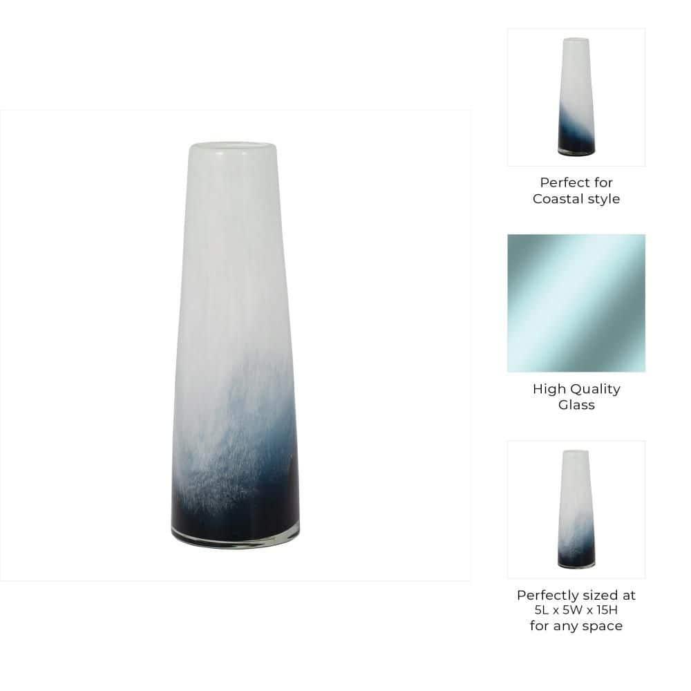 Glass Vase Decorative Coastal Style Modern Handcrafted Sleek Glass Accent Piece for Contemporary Decor
