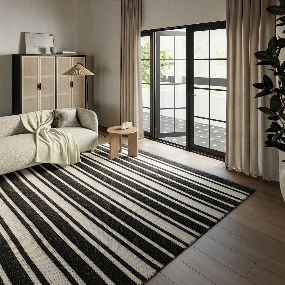 Frenshe Interiors x Rugs USA Bowery Striped Wool Area Rug | Wayfair