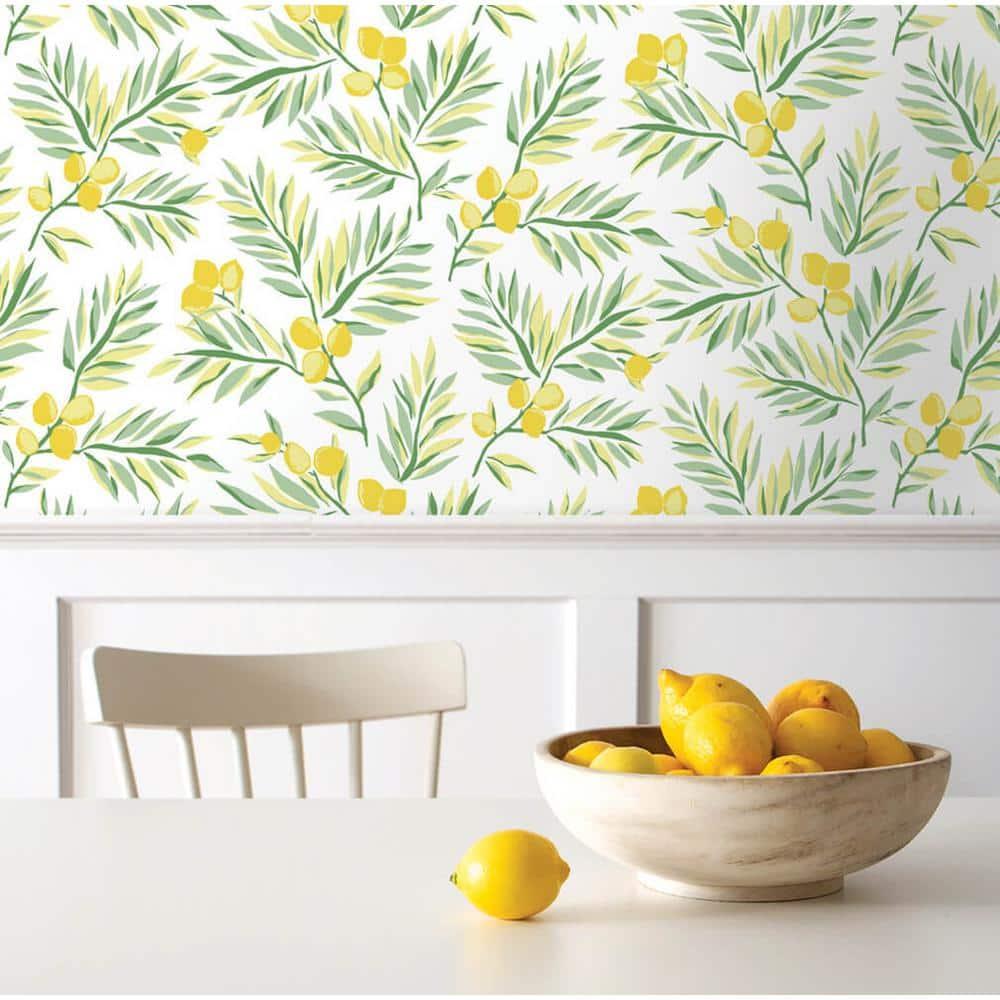 NextWall Lemon Branch Peel and Stick Wallpaper