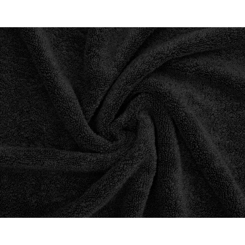 American Soft Linen Salem 4 Pack Washcloth Set, 100% Cotton Washcloth Hand Face Towels for Bathroom and Kitchen, Black