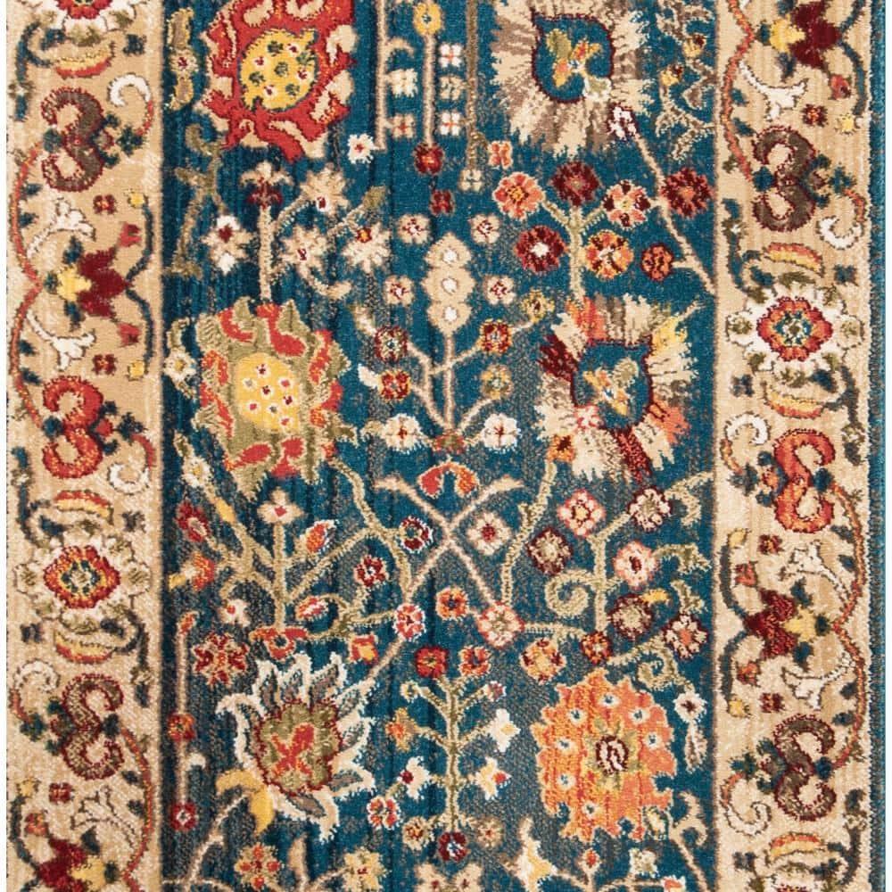 Kashan KSN303 Power Loomed Runner Rug - Blue/Tan - 2'6"x8' - Safavieh.