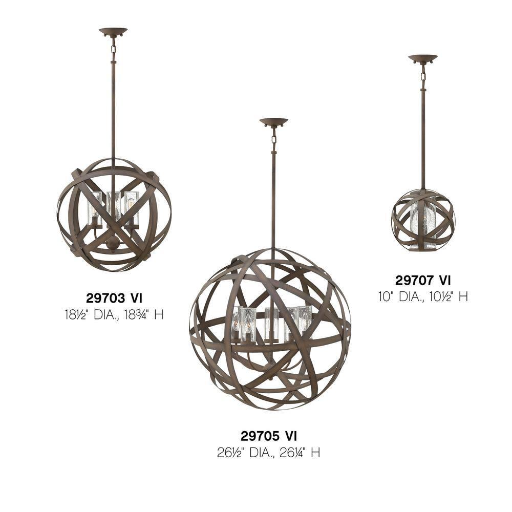 Carson 5-Light Aluminum Outdoor Orb Chandelier with Clear Seedy Glass Shades