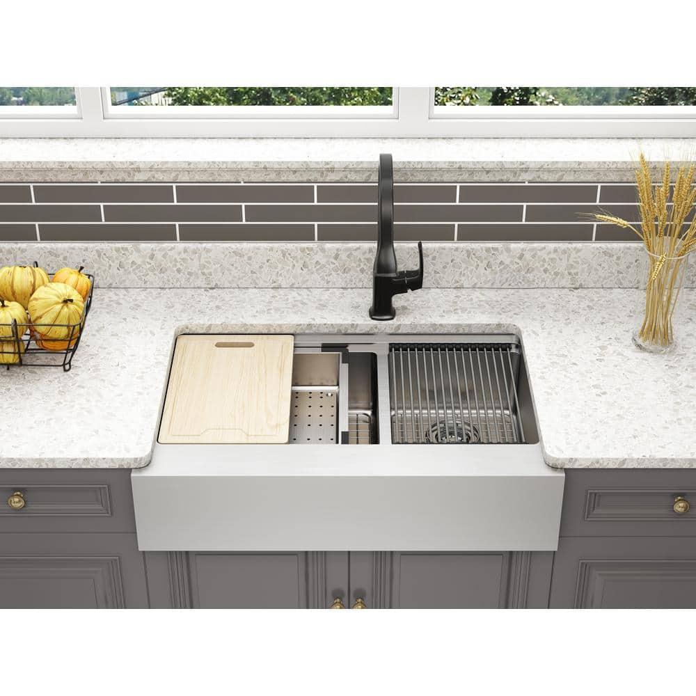 Blanchard 33'' L Dual Mount Double Bowl Stainless Steel Kitchen Sink