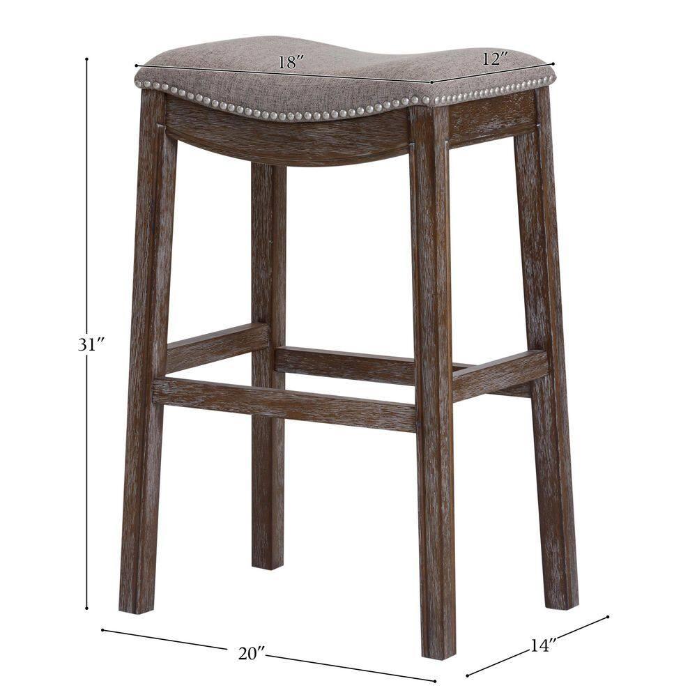 New Ridge Home Goods 31" Saddle Bar-Height Stool Natural