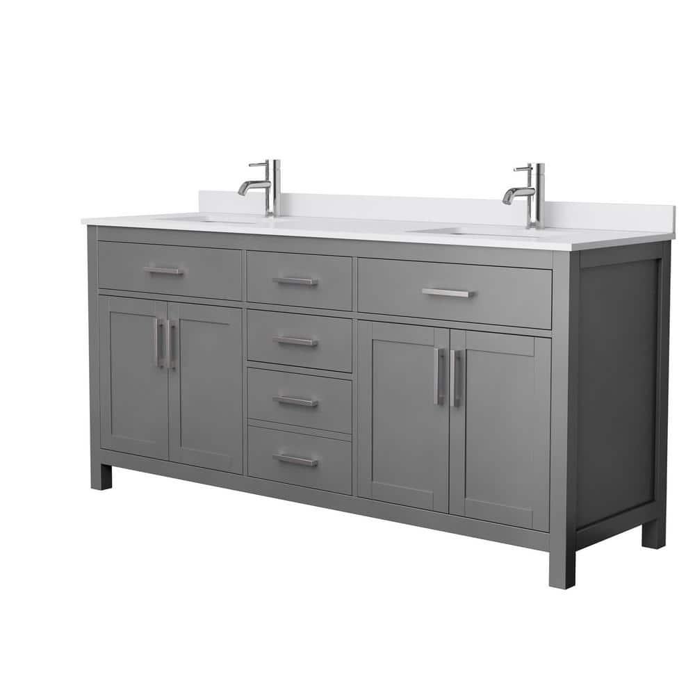 Beckett 72" Freestanding Double Bathroom Vanity with Cultured Marble Top