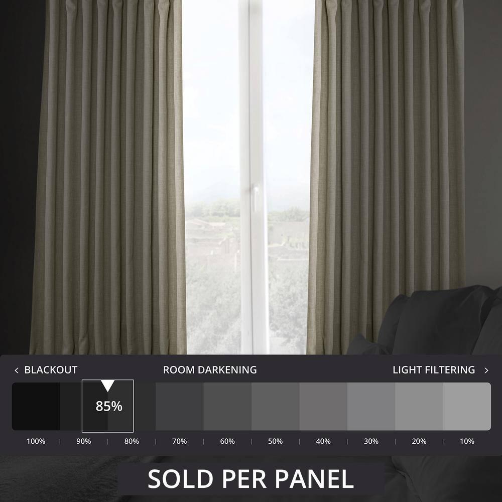 Oatmeal Faux Linen Extra Wide Room Darkening Curtain (1 Panel), Oatmeal, 100W X 108L