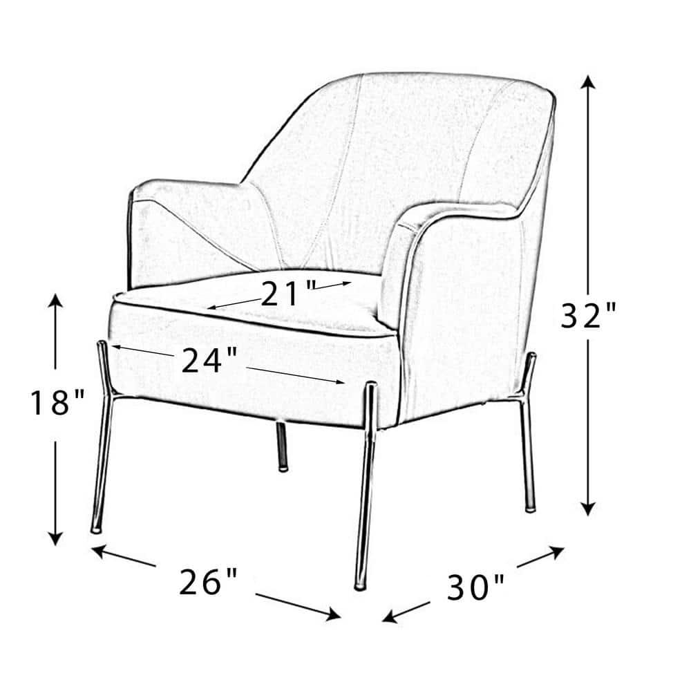 Cleo 26" Wide Contemporary Chair with Recessed Arms