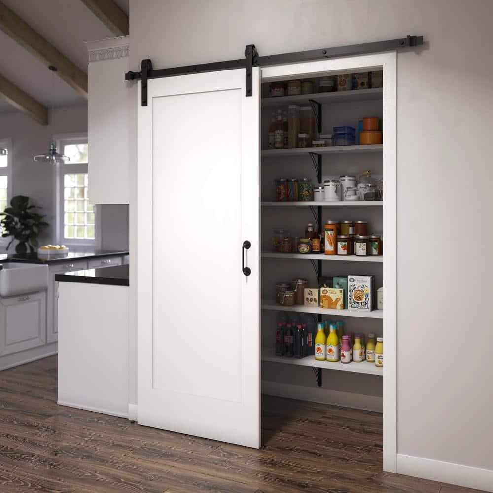 EightDoors 72-in. Matte Black Barn Door Hardware Kit