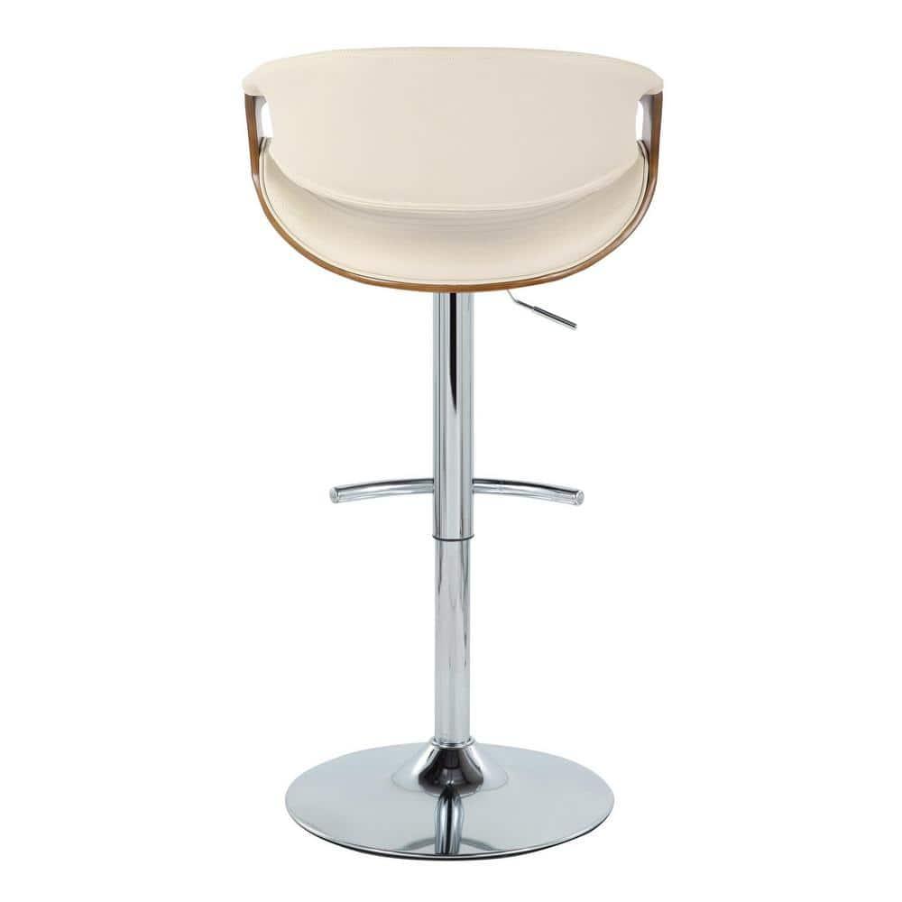Swivel Upholstered Adjustable Height Counter Stool with Metal Frame