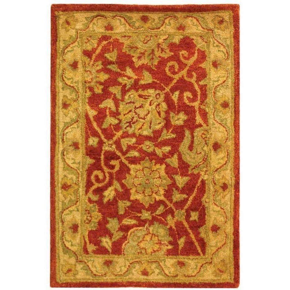 SAFAVIEH Antiquity Lilibeth Traditional Floral Wool Area Rug, Rust, 2' x 3'