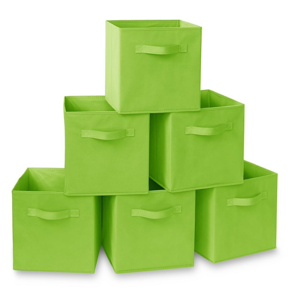 Casafield 10.5" L x 10.5" W x 11" H Collapsible Fabric Cube Storage Bins (Set of 6)