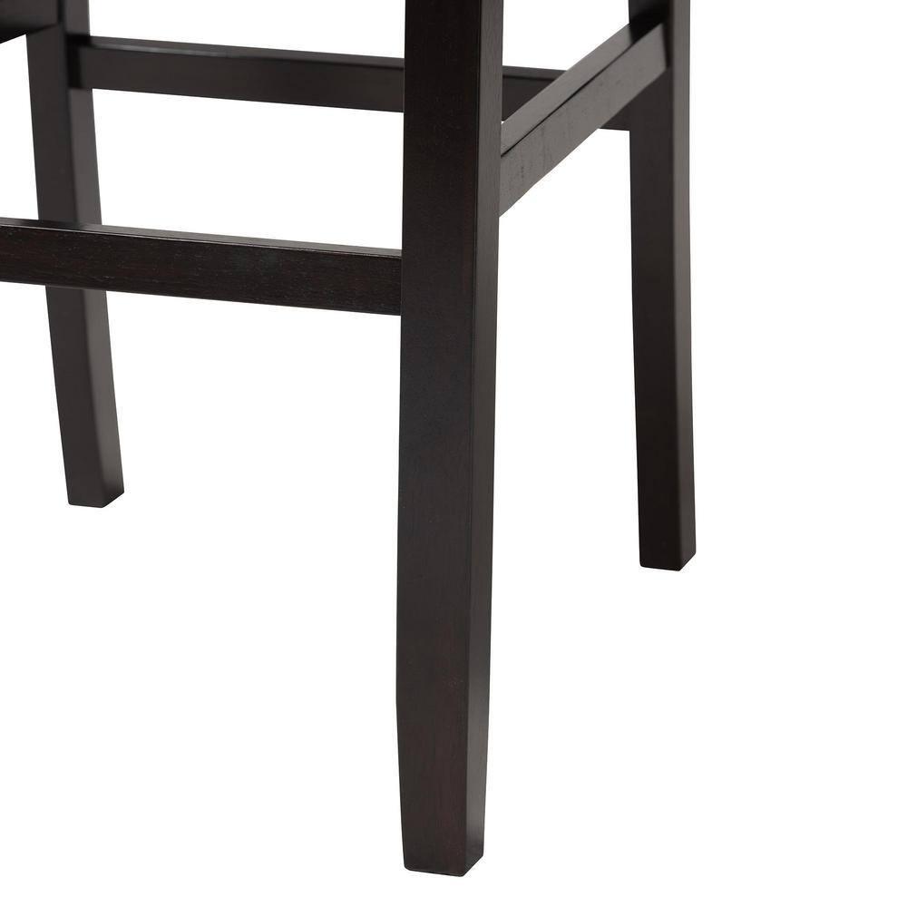 Set of 2 Ginaro Faux Leather Button Tufted Upholstered Swivel Barstools White - Baxton Studio: Nailhead Trim, Rubberwood Frame