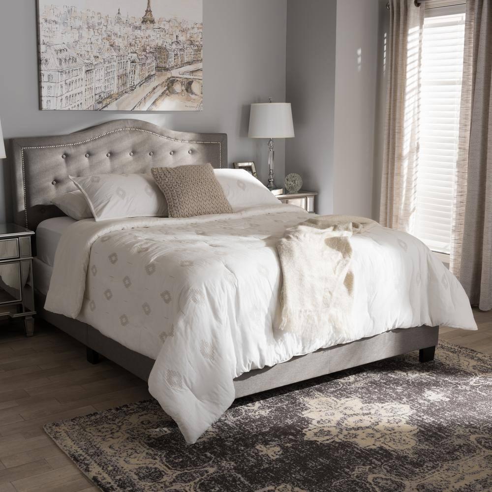 Emerson Modern and Contemporary Fabric Upholstered Bed - Baxton Studio