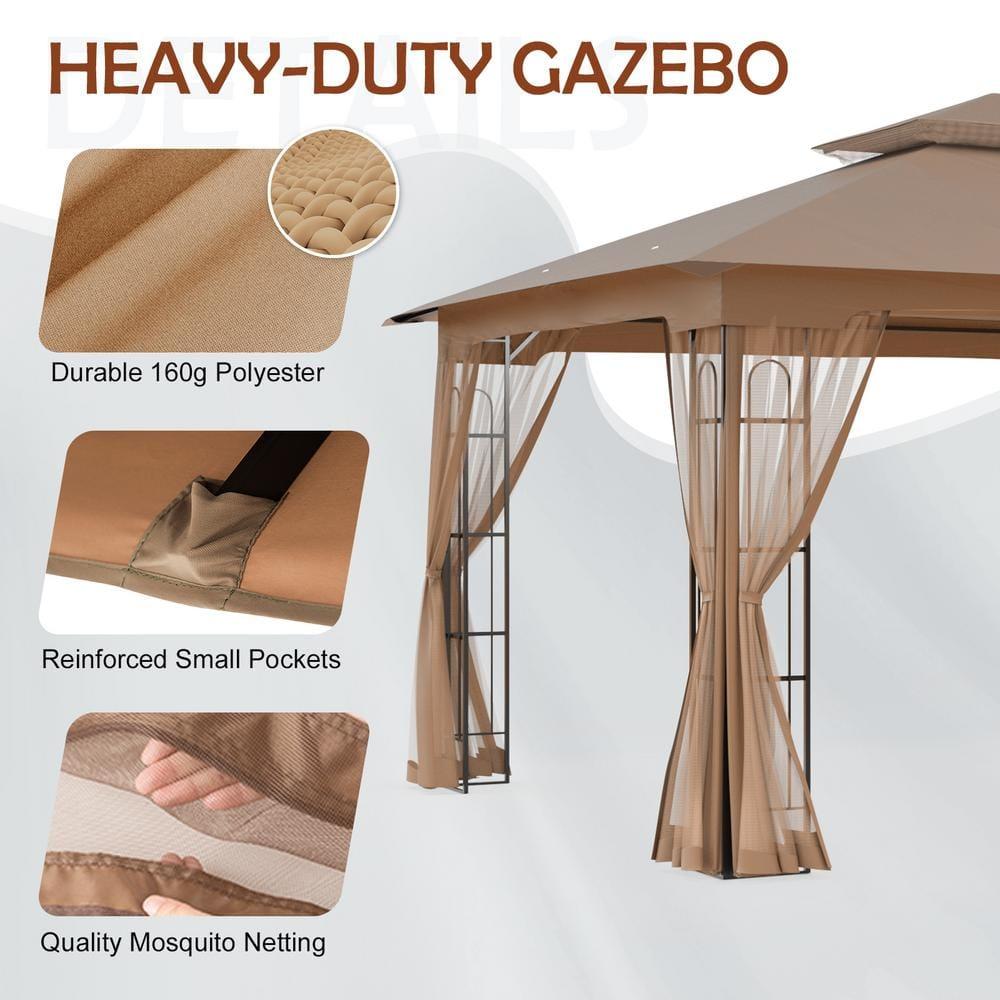 COOS BAY 13 Ft. W x 11 Ft. D Steel Patio Gazebo with Netting