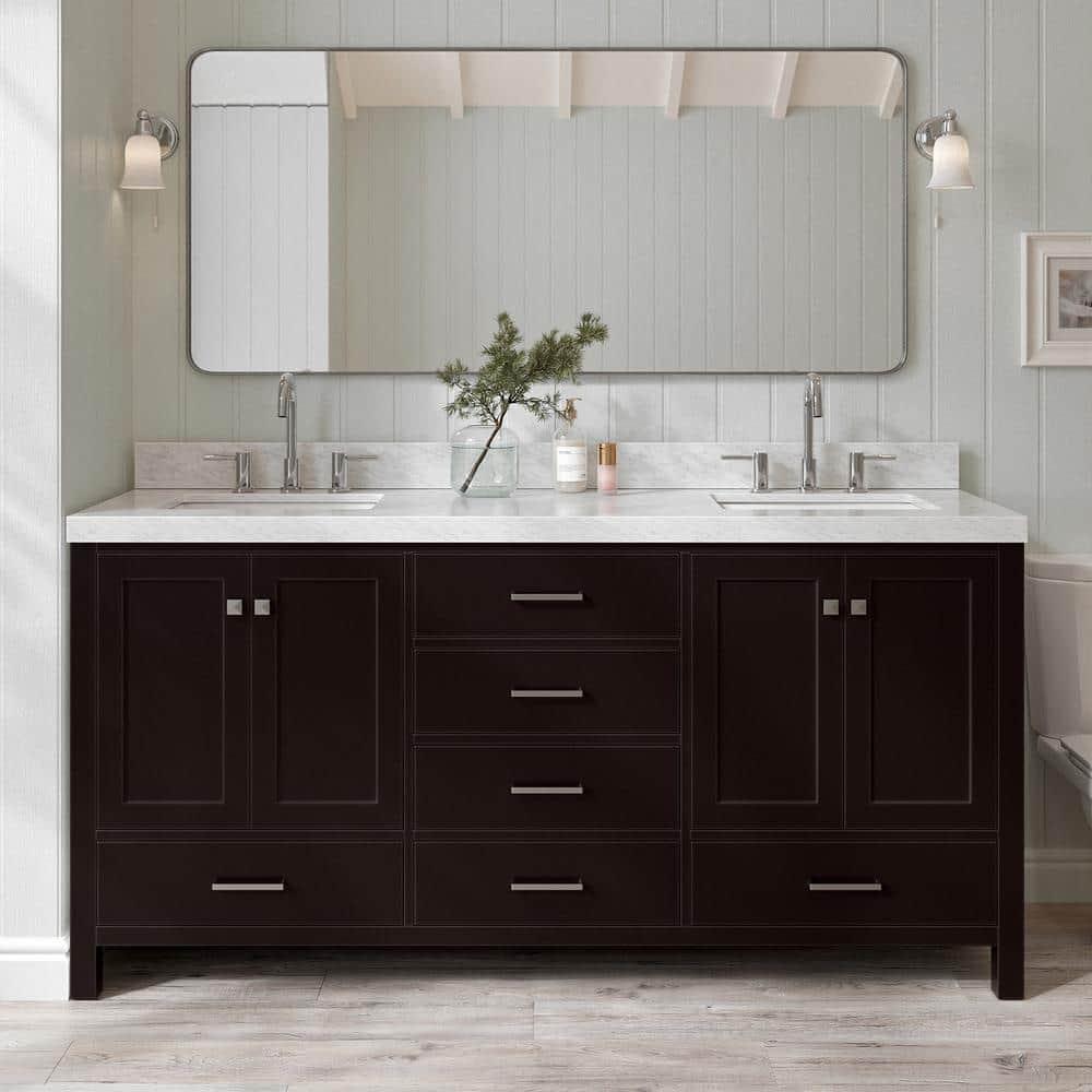 Cambridge Double Bathroom Vanity with Carrara Marble Top