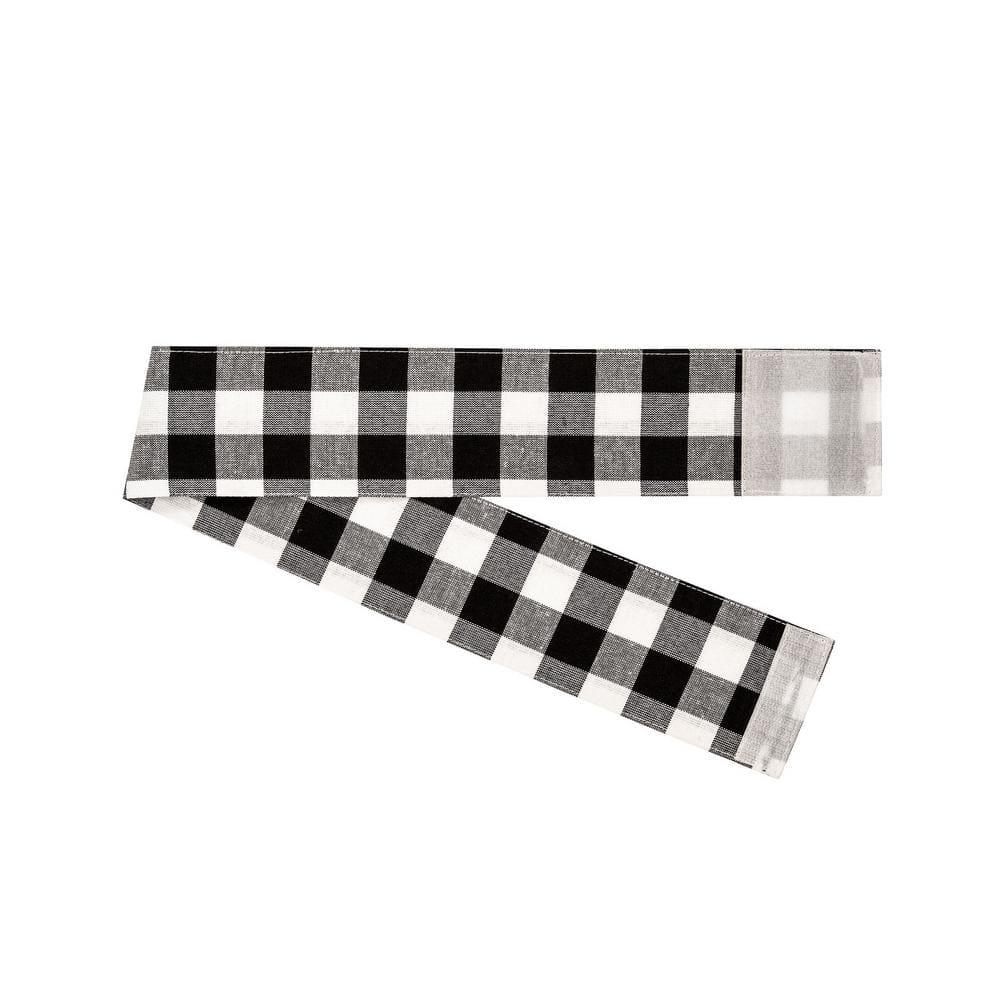 Achim Buffalo Check Indoor Polyester/Cotton Light Filtering Checkered Door Curtain Panel, Black/White, 54-in W x 40-in L