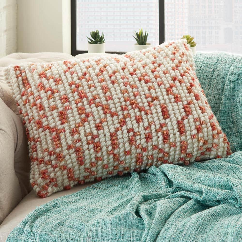 Nourison Outdoor Pillows Coral Decorative Throw Pillow , 14"X20"
