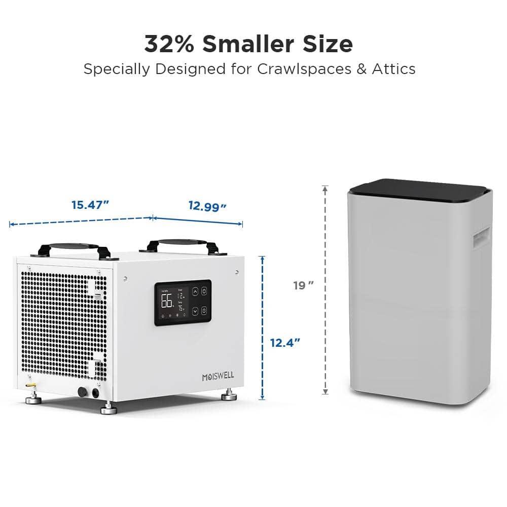 70 Pints Commercial Dehumidifier, Portable Crawl Space Dehumidifier for Basement Energy Star Certified Compact Dehumidifiers for Home with Drain Hose, Auto Defrost, Timer