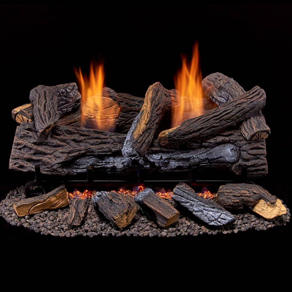 Duluth Forge Duluth Forge Vent less Dual Fuel Gas Log Set, Stacked Oak, T-Stat Control