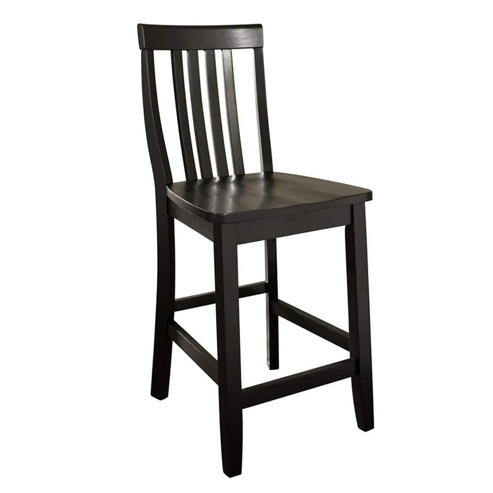 Set of 2 24" School House Counter Height Barstools, Solid Hardwood, Footrest - Crosley