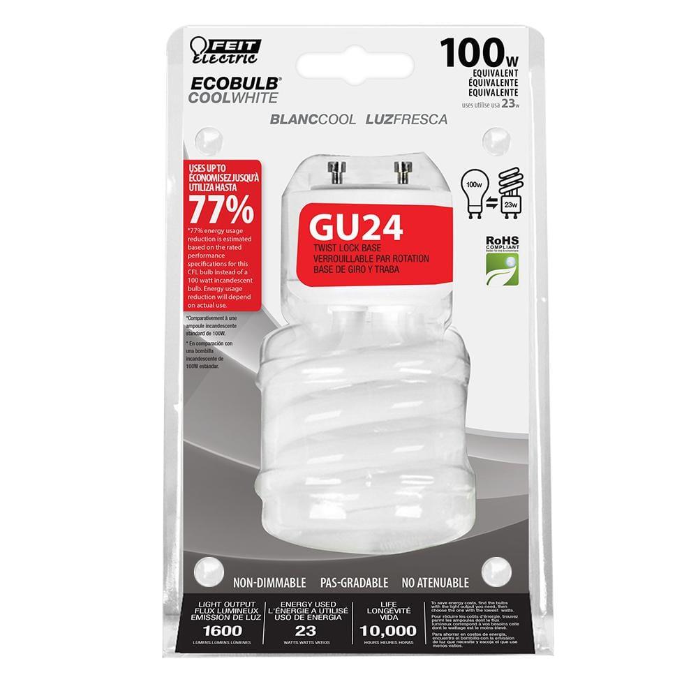 1PC Feit Electric Feit Electric BPESL23TM/GU24 Mini Twist Lock Base Bulb, 23 Watt