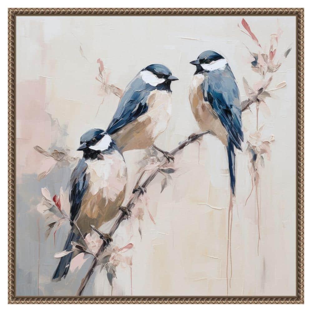 Amanti Art 22"x22" Elegant Bird Silhouettes I by Lazar Studio Framed Canvas Wall Art Print
