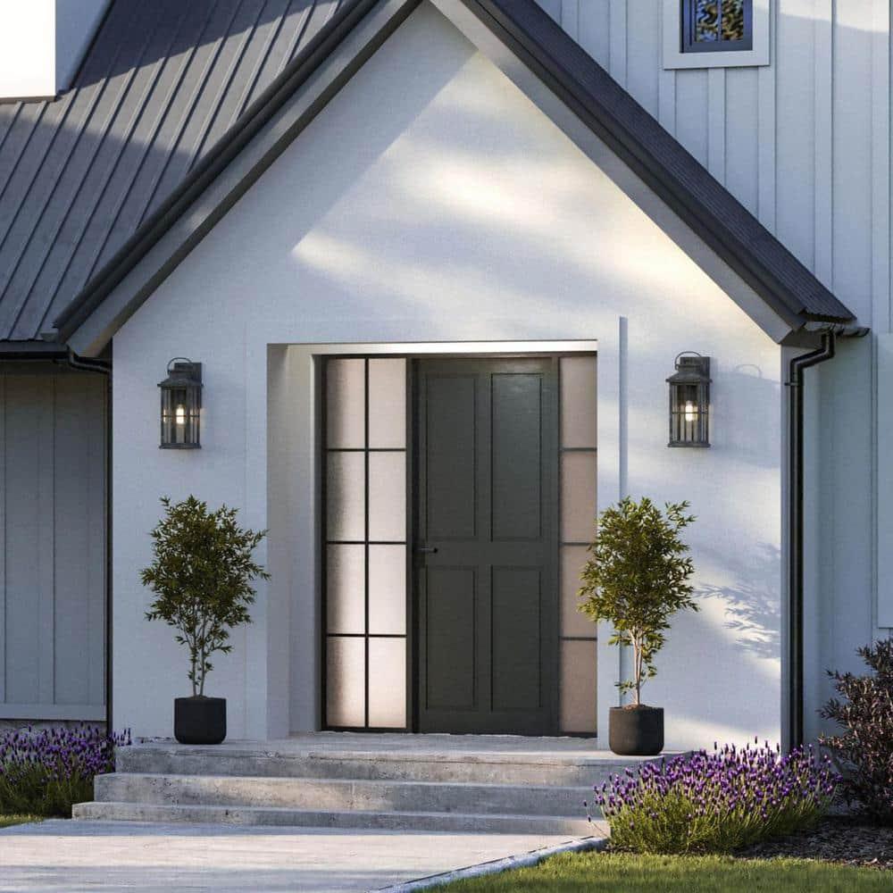 Progress Lighting Williamston 1-Light Antique Pewter Outdoor Wall Lantern with Clear Glass