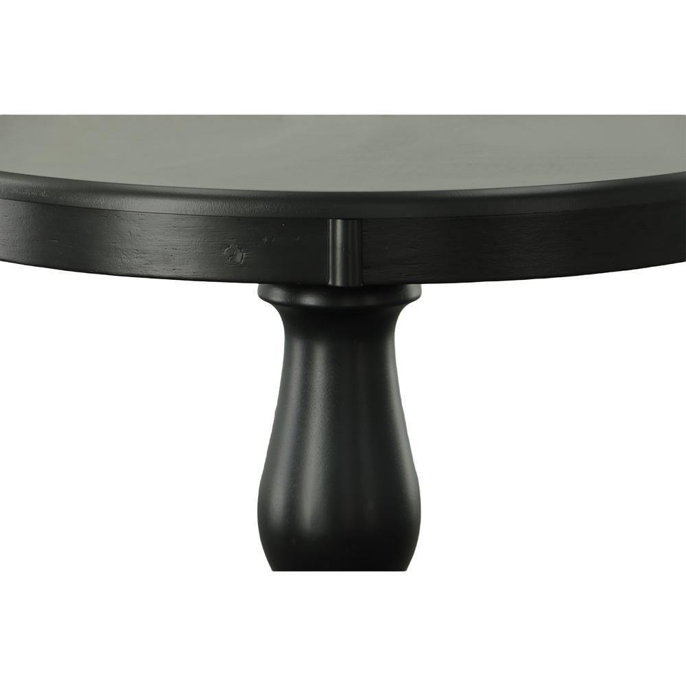 Carolina Living 30" Salem Round Pedestal Dining Table Black: Rubberwood, MDF, Non-Extension