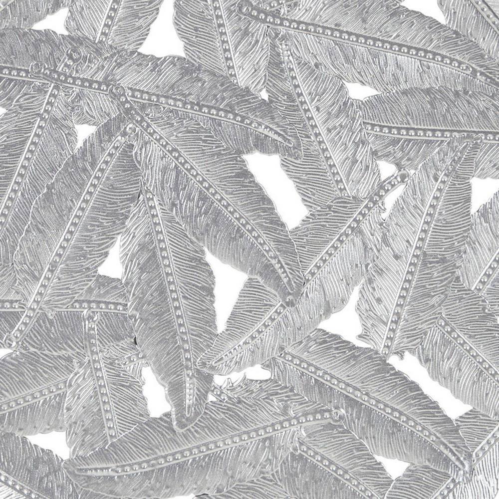 Dakota Fields Textured Feather 3-Piece Metal Disc Wall Decor Set