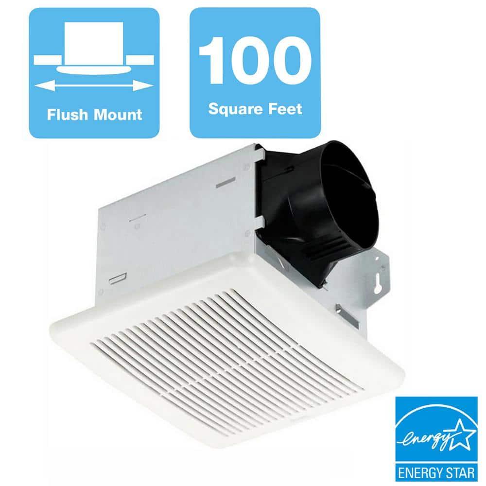 Delta ITG100 100 CFM Single Speed Bathroom Ceiling Air Ventilation Exhaust Fan
