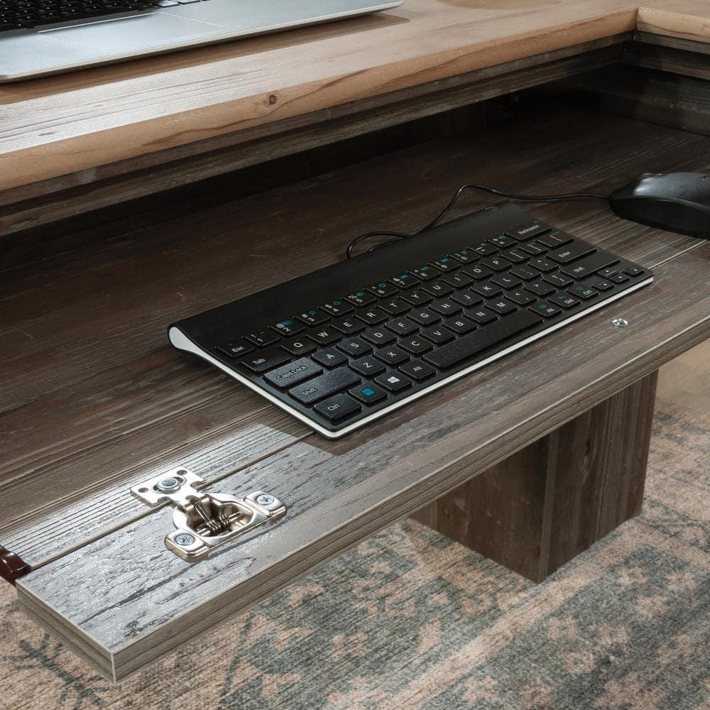 Sauder Sonnet Springs Engineered Wood L-Shaped Desk in Pebble Pine