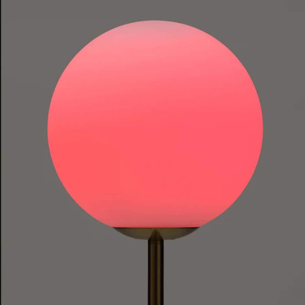 Brightech Luna Industrial Modern LED Floor Lamp with Glass Round Globe Shade