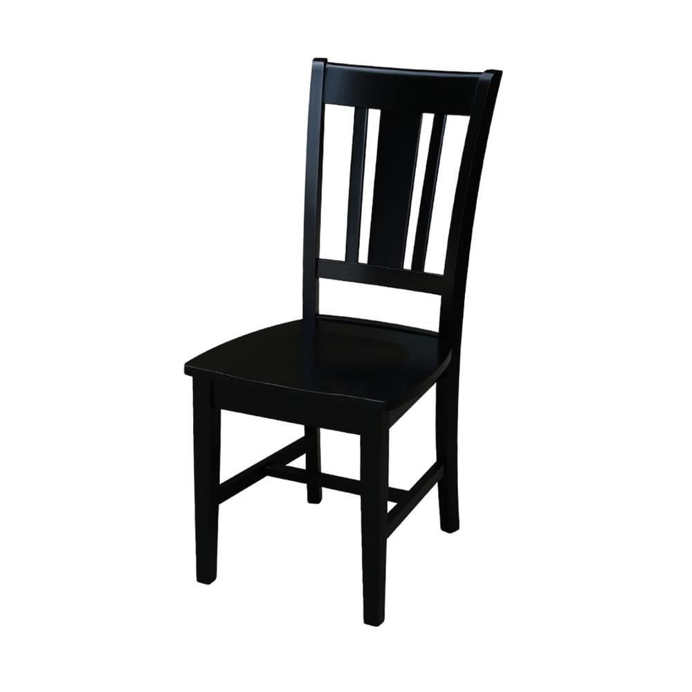 International Concepts Set of 2 San Remo Splatback Chairs Jet Black: Rubberwood Frame, Armless Design