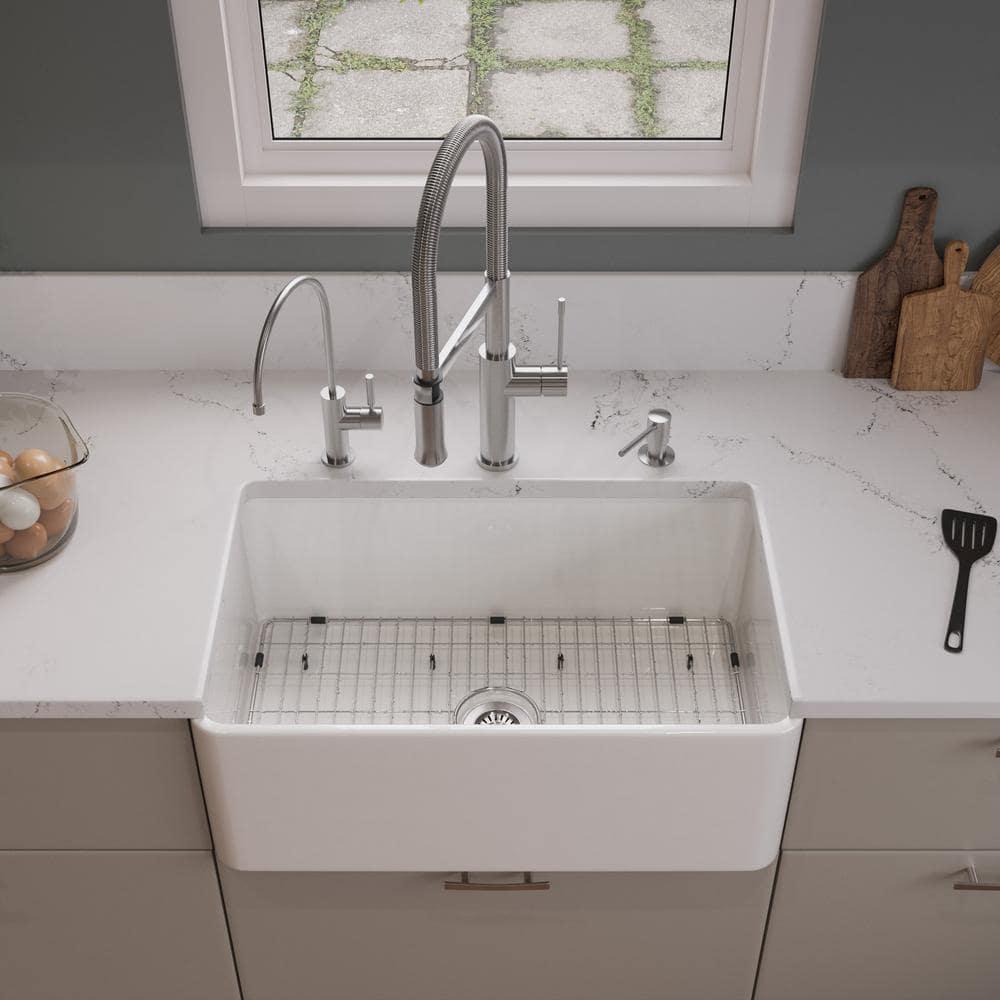 30'' L Farmhouse / Apron Single Bowl Fireclay Kitchen Sink