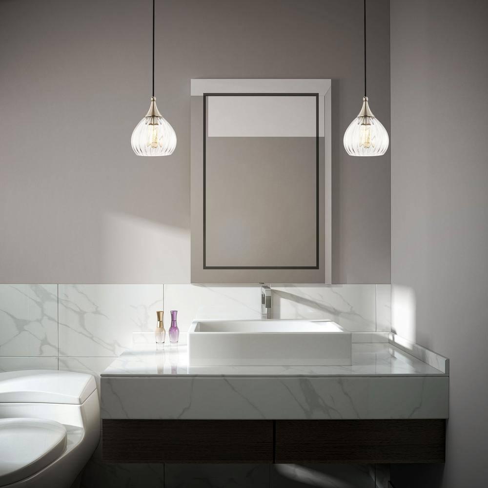 Livex Lighting 7" 1-Light Clear Glass & Metal Single Pendant in Brushed Nickel