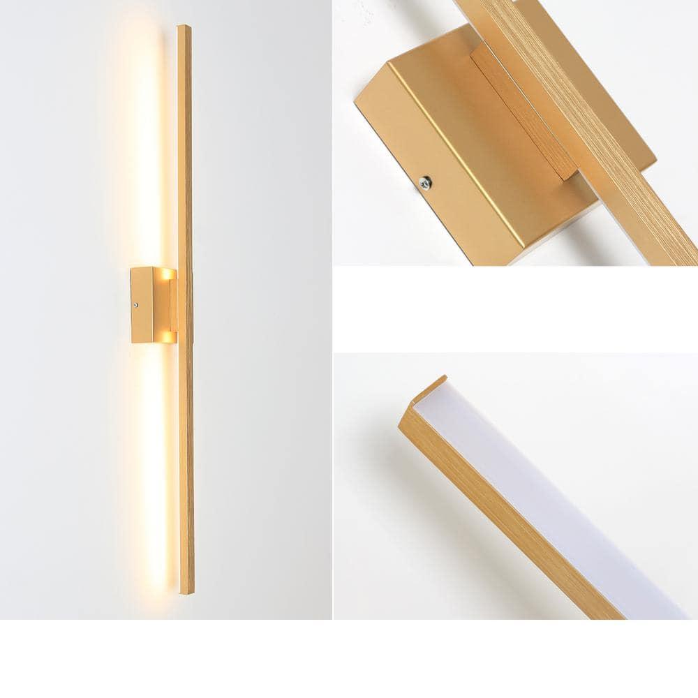 36-Inch Gold and Black Aluminum LED Vanity Light