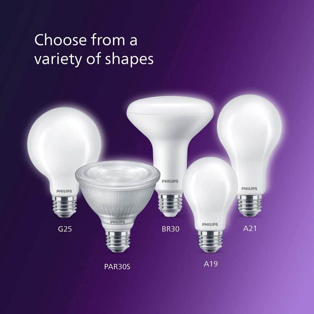 Philips UltraDef LED 60W Frosted Soft White A19 4P: Dimmable, Energy Star Certified, 800 Lumens, 13.7-Year Life