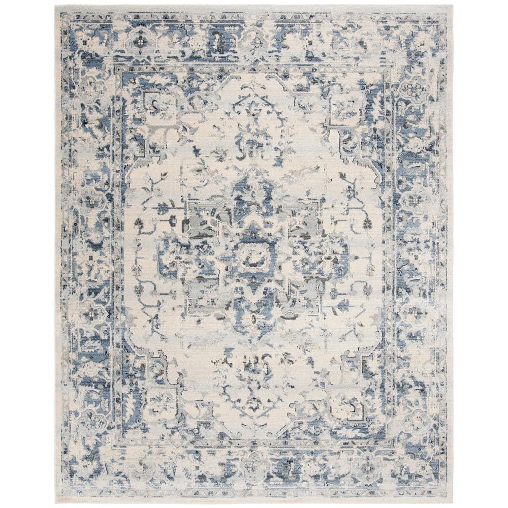 Charleston CHL411 Loomed Indoor Area Rug - Ivory/Navy - 8'x10' - Safavieh