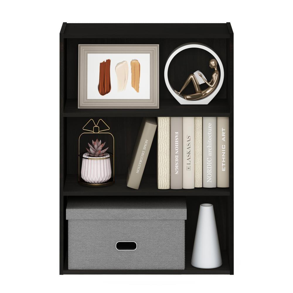 Furinno Easy Assembly 3 Cube Decorative Bookshelf Storage Display Cabinet 3-Tier Multi-functional Open Shelf,Espresso