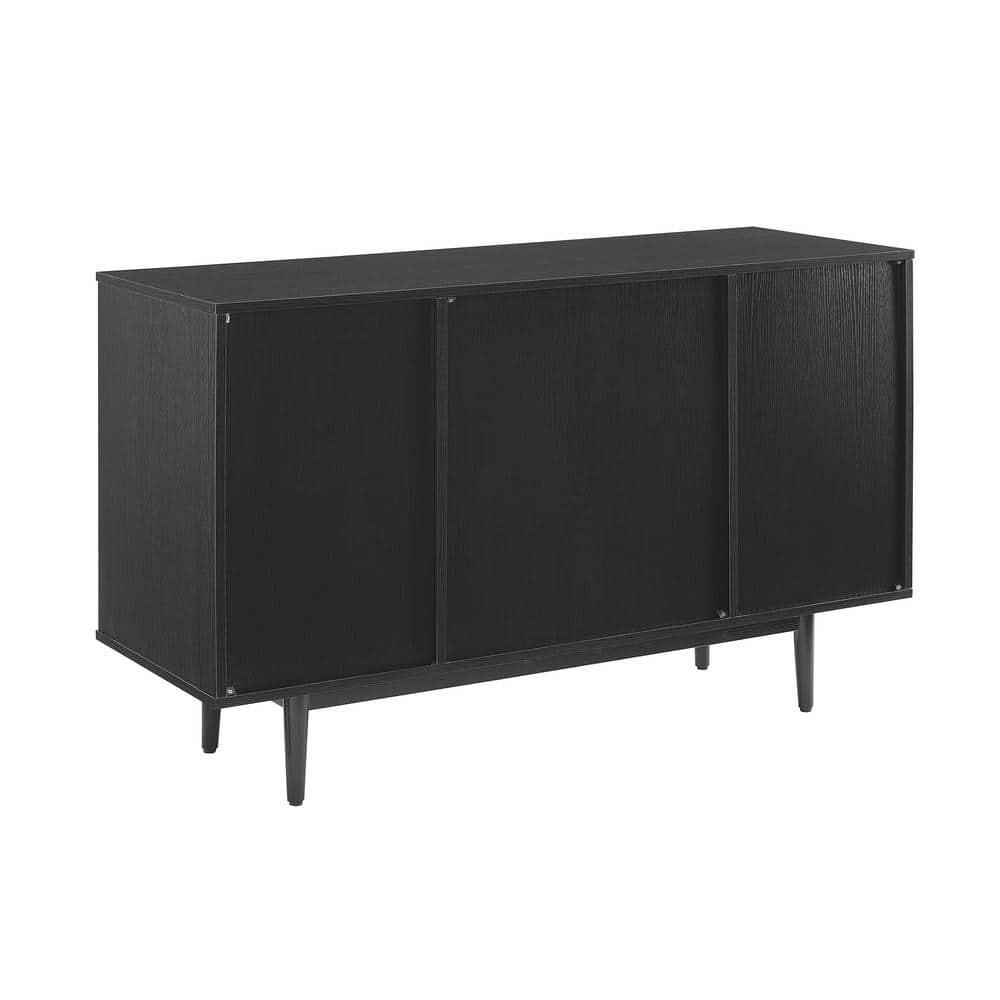 Liam Black Mid-Century Modern Wine Storage Sideboard