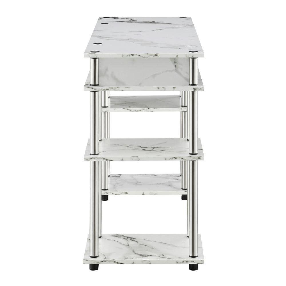 Convenience Concepts Designs2Go Student Desk with Shelves, White Faux Marble, All Ages - 30" Height